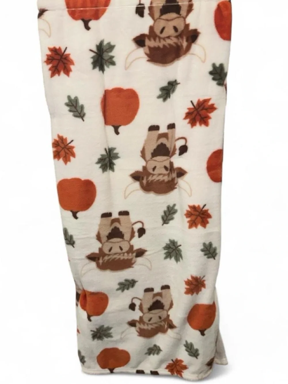 Fall Highland Cows & Pumpkins Decorative Throw Blanket